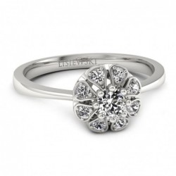 Scarlett - pierścionek z diamentami białe złoto